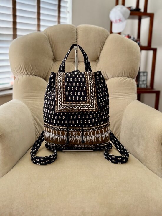 Vera Bradley Handbags - Auth. VERA BRADLEY Iconic ZEBRA Cotton Quilted Small Backpack Purse RETIRED...